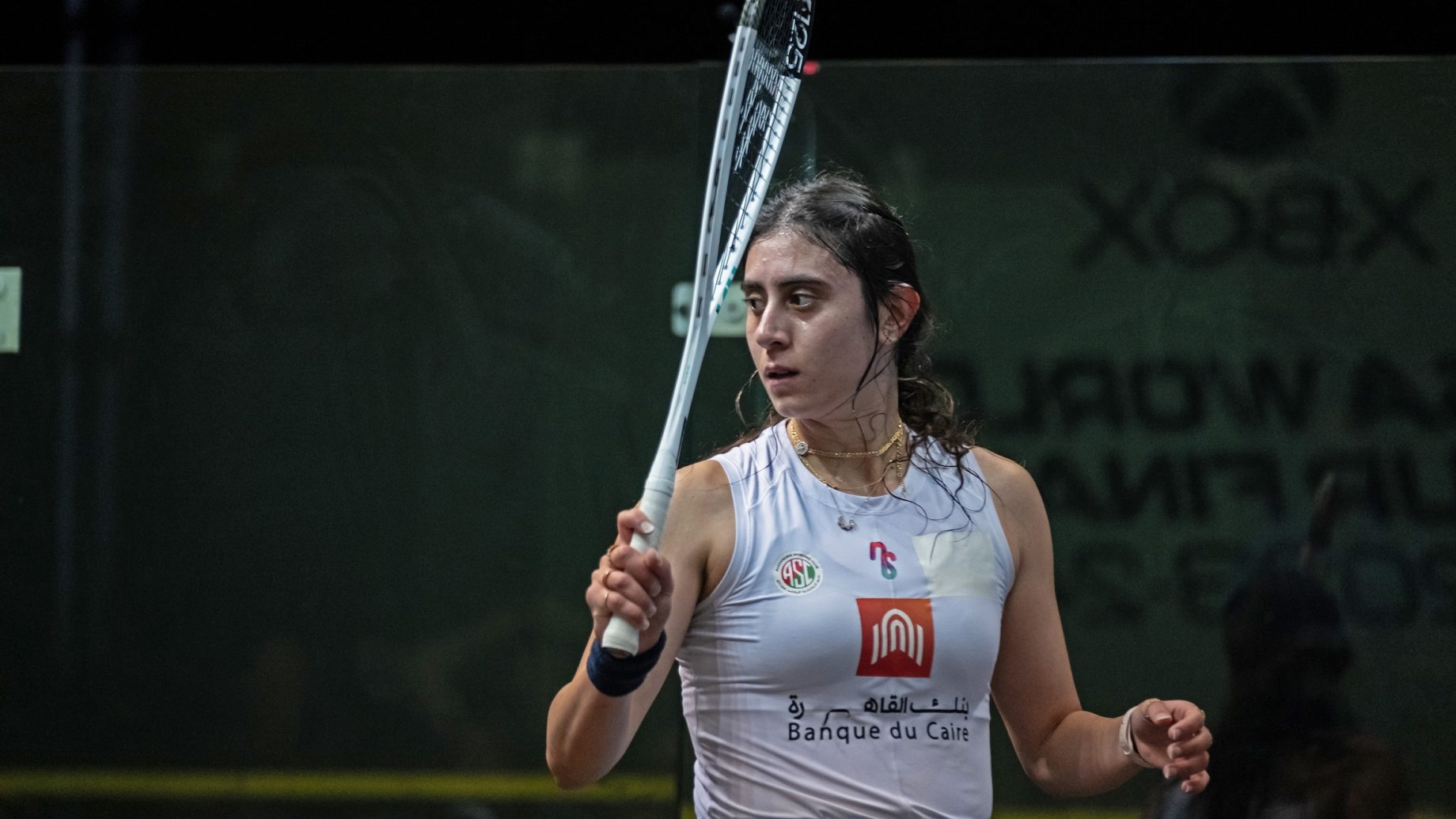 Nour El Sherbini in action