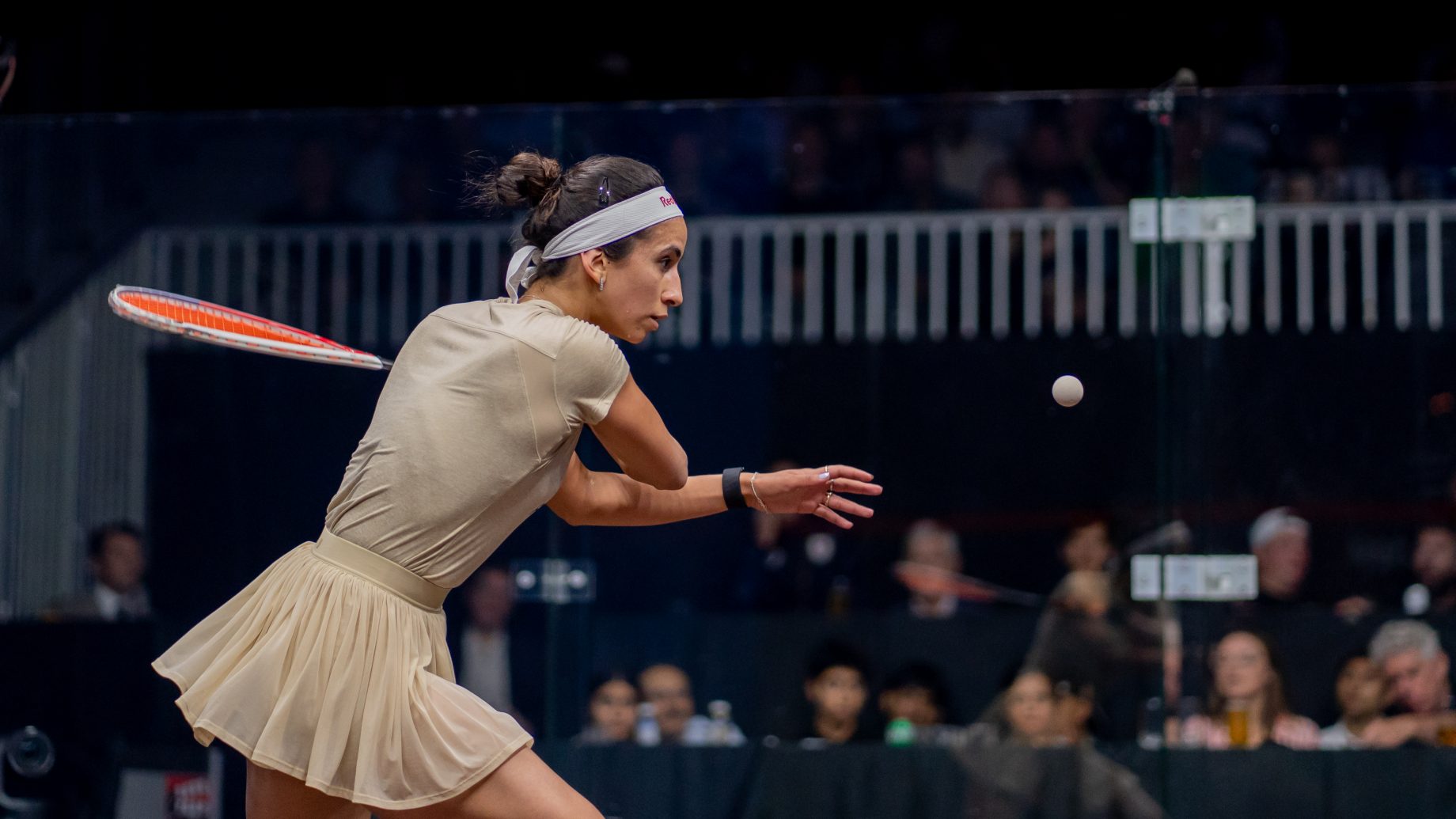 Nouran Gohar in action during the PSA Squash Tour Finals.